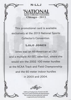 2013 Leaf National Convention #N-LLJ Lolo Jones Back