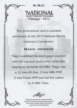 2013 Leaf National Convention #N-MJ1 Magic Johnson Back