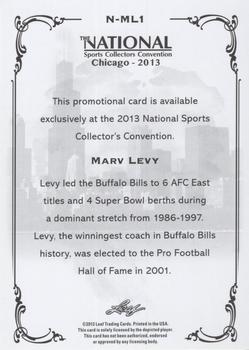 2013 Leaf National Convention #N-ML1 Marv Levy Back
