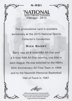 2013 Leaf National Convention #N-RB1 Rick Barry Back