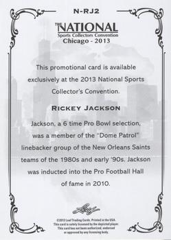 2013 Leaf National Convention #N-RJ2 Rickey Jackson Back