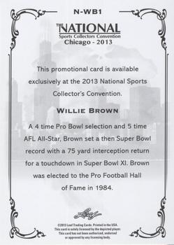 2013 Leaf National Convention #N-WB1 Willie Brown Back