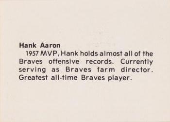 1978 Atlanta Sports Collectors Convention #NNO Hank Aaron Back