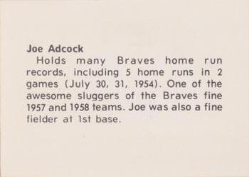1978 Atlanta Sports Collectors Convention #NNO Joe Adcock Back