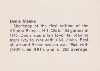 1978 Atlanta Sports Collectors Convention #NNO Denis Menke Back