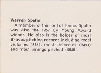 1978 Atlanta Sports Collectors Convention #NNO Warren Spahn Back