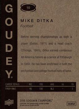 2015 Upper Deck Goodwin Champions - Goudey #10 Mike Ditka Back