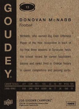2015 Upper Deck Goodwin Champions - Goudey #13 Donovan McNabb Back