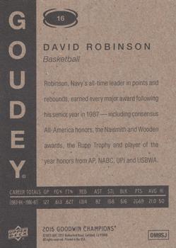 2015 Upper Deck Goodwin Champions - Goudey #16 David Robinson Back