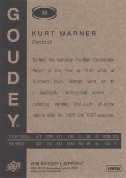 2015 Upper Deck Goodwin Champions - Goudey #36 Kurt Warner Back