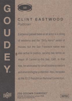 2015 Upper Deck Goodwin Champions - Goudey #58 Clint Eastwood Back