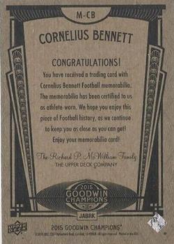 2015 Upper Deck Goodwin Champions - Memorabilia #M-CB Cornelius Bennett Back