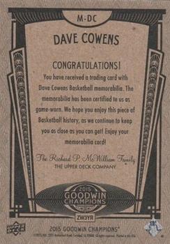 2015 Upper Deck Goodwin Champions - Memorabilia #M-DC Dave Cowens Back