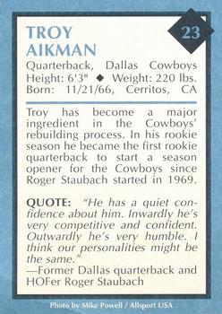 1991 Tuff Stuff Magazine #23 Troy Aikman Back