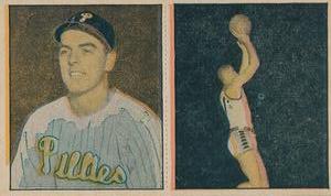 1951 Berk Ross - Berk Ross Panels #4-9 / 4-11 Curt Simmons / Bill Sharman Front