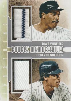 2012 Sportkings Series E - Double Memorabilia Silver Version #DM-02 Dave Winfield / Rickey Henderson Front