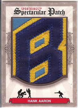 2012 Sportkings Series E - Spectacular Patch #SP-22 Hank Aaron Front