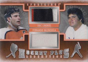 2012 Sportkings Series E - Spring Expo Hockey Plus Redemption Silver #HPR-19 Eric Lindros / Fernando Valenzuela Front