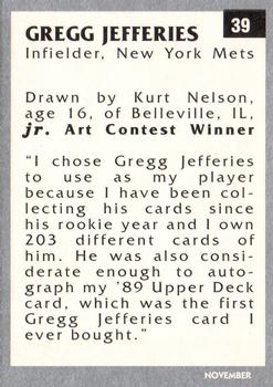 1991 Tuff Stuff Jr. Magazine #39 Gregg Jefferies Back