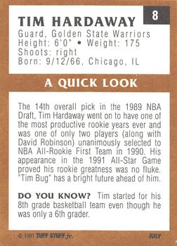 1991 Tuff Stuff Jr. Magazine #8 Tim Hardaway Back