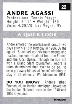 1991 Tuff Stuff Jr. Magazine #22 Andre Agassi Back