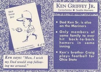 1991 Cardboard Dreams (unlicensed) #6 Ken Griffey Jr. Back
