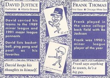 1991 Cardboard Dreams (unlicensed) #11 David Justice / Frank Thomas Back