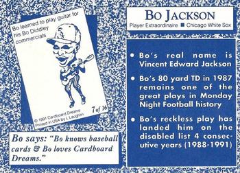 1991 Cardboard Dreams (unlicensed) #7 Bo Jackson Back