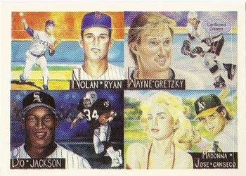 1991 Cardboard Dreams (unlicensed) - Prototypes #NNO Nolan Ryan / Wayne Gretzky / Bo Jackson / Madonna / Jose Canseco Front