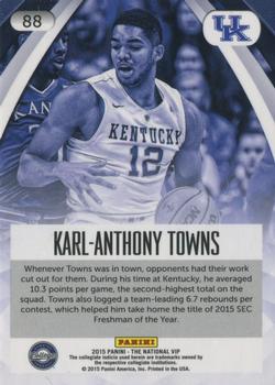 2015 Panini The National VIP #88 Karl-Anthony Towns Back