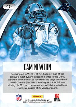 2015 Panini The National VIP #40 Cam Newton Back