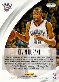 2015 Panini The National #7 Kevin Durant Back