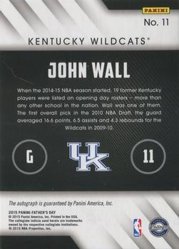 2015 Panini Father's Day - NCAA Variations Thick #11 John Wall Back