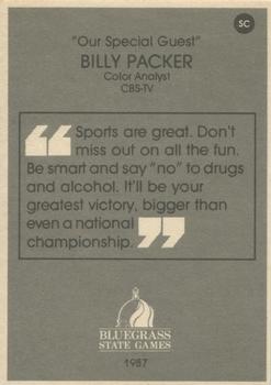 1987 Kentucky Bluegrass State Games #SC Billy Packer Back