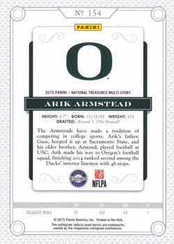 2015 Panini National Treasures Collegiate #154 Arik Armstead Back