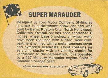 1968 Topps Milton Bradley Win-A-Card #1 Super Marauder Back