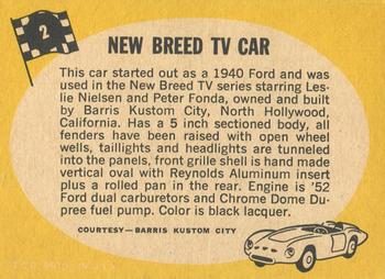 1968 Topps Milton Bradley Win-A-Card #2 New Breed TV Car Back