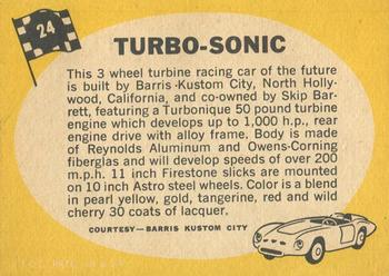 1968 Topps Milton Bradley Win-A-Card #24 Turbo-Sonic Back