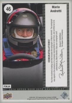 2014 Upper Deck 25th Anniversary - Silver Celebration Autographs #46 Mario Andretti Back