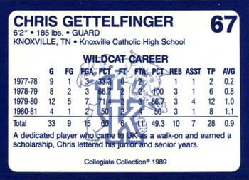 1989-90 Collegiate Collection Kentucky Wildcats #67 Chris Gettelfinger Back