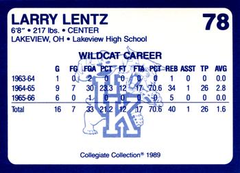 1989-90 Collegiate Collection Kentucky Wildcats #78 Larry Lentz Back