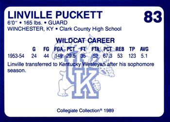 1989-90 Collegiate Collection Kentucky Wildcats #83 Linville Puckett Back