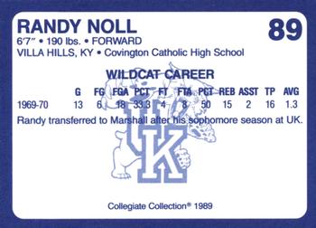 1989-90 Collegiate Collection Kentucky Wildcats #89 Randy Noll Back