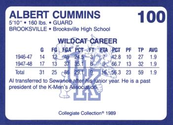1989-90 Collegiate Collection Kentucky Wildcats #100 Albert Cummins Back