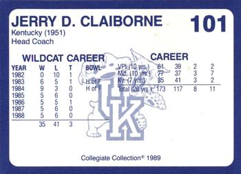 1989-90 Collegiate Collection Kentucky Wildcats #101 Jerry Claiborne Back