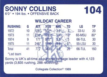 1989-90 Collegiate Collection Kentucky Wildcats #104 Sonny Collins Back