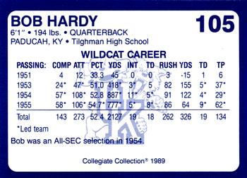 1989-90 Collegiate Collection Kentucky Wildcats #105 Bob Hardy Back