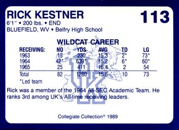 1989-90 Collegiate Collection Kentucky Wildcats #113 Rick Kestner Back