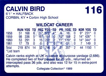 1989-90 Collegiate Collection Kentucky Wildcats #116 Calvin Bird Back
