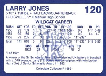1989-90 Collegiate Collection Kentucky Wildcats #120 Larry Jones Back